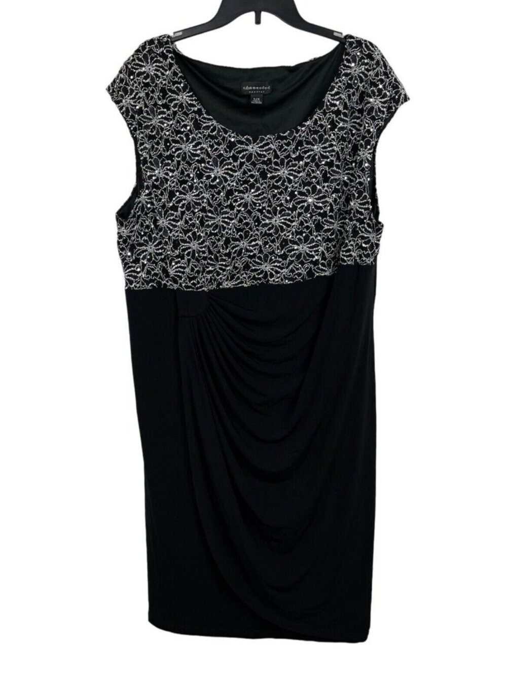 Connected Apparel Women Cap sleeves Embroidered Wrap Dress Size 24W
